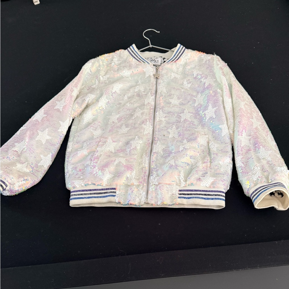 Girls Lola + The Boys Sequin Star Kids Jacket